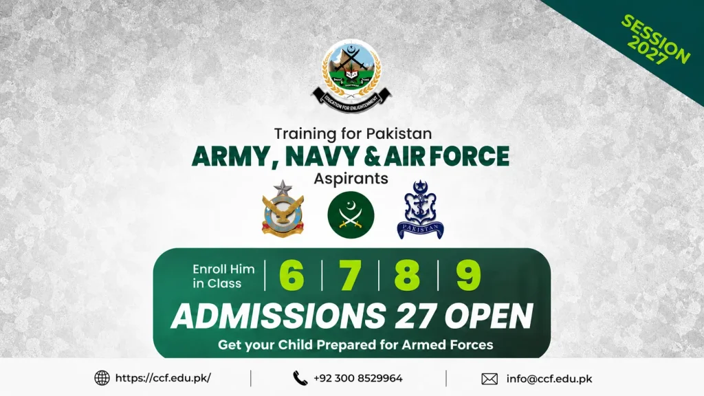 Admissions Open for Classes 6th, 7th, 8th & 9th at CCFJ – Apply Now for Session 2027–28