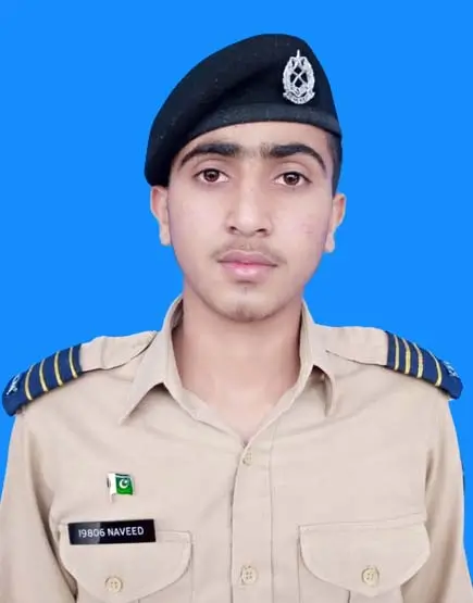 Naveed Jawad, Roll No 106510, Kit No 19806 – 1056 marks (96%) A+ grade in Class 10th Board Exam 2022, Cadet College Fateh Jang