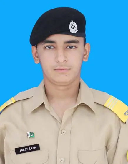 Muhammad Raza Mehdi, Roll No 109692, Kit No 20825 – 1031 marks (93.73%) A+ grade in Class 10th Board Exam 2023, Cadet College Fateh Jang