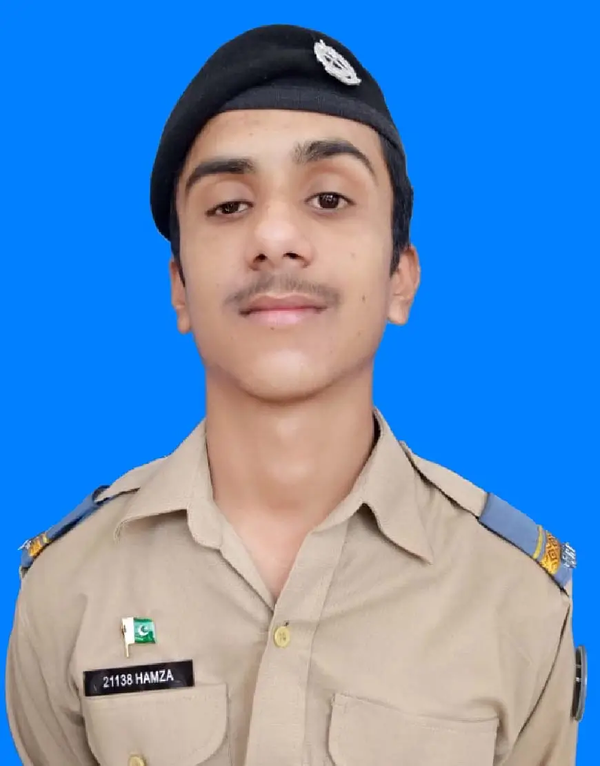 Hamza Ali, Roll No 744349, Kit No 21138 – 879 marks (79.91%) A grade in Class 12th Board Exam 2023, Cadet College Fateh Jang