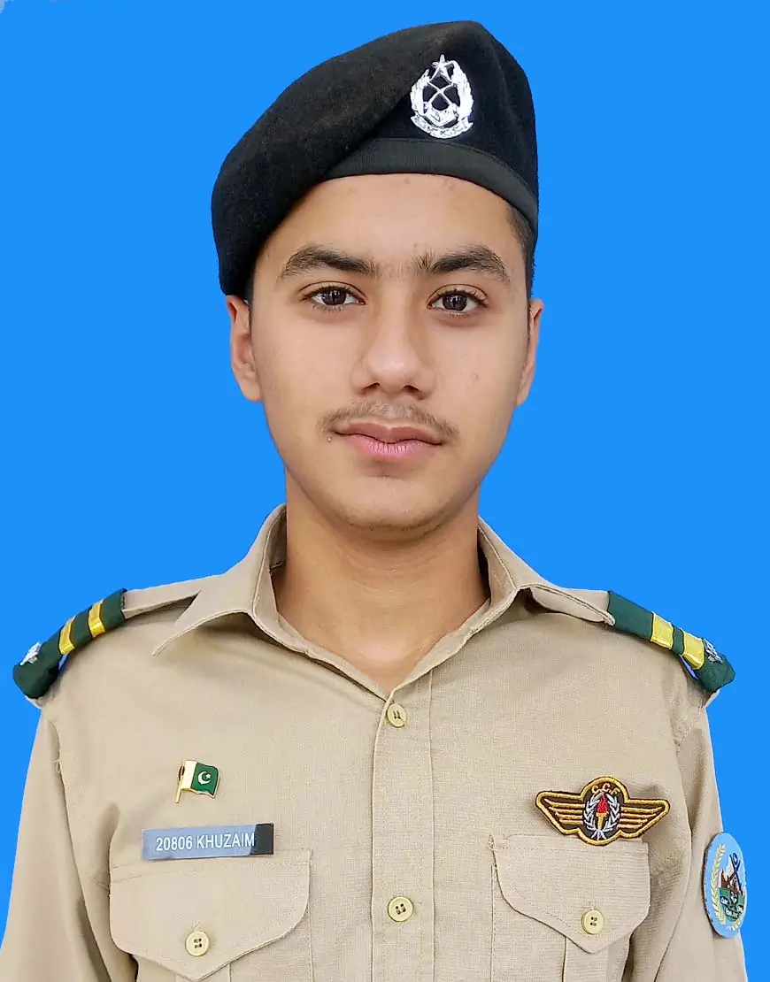 Khuzaim Zaman, Roll No 721756, Kit No 20806 – 1068 marks (89%) A+ grade in Class 12th Board Exam 2025, Cadet College Fateh Jang
