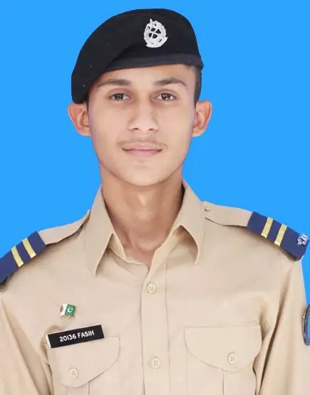 Muhammad Fasih, Roll No 708140, Kit No 20136 – 1022 marks (92.91%) A+ grade in Class 12th Board Exam 2022, Cadet College Fateh Jang