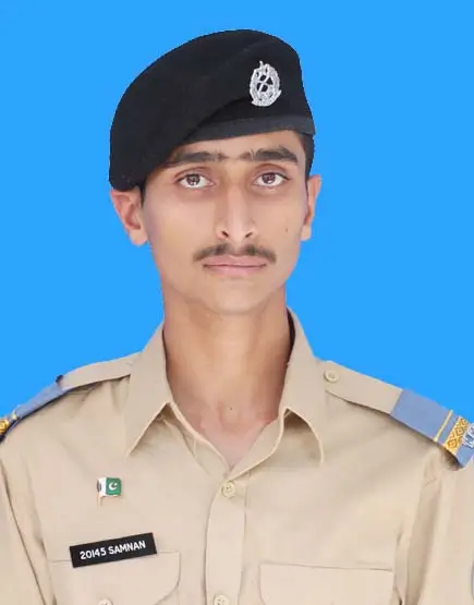 Samnan Ahmad, Roll No 708023, Kit No 20145 – 1016 marks (92.36%) A+ grade in Class 12th Board Exam 2022, Cadet College Fateh Jang